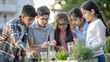 © Htet Wai Phyo - Indian students conducting a science experiment outdoors, learning about nature and environmental sciences.