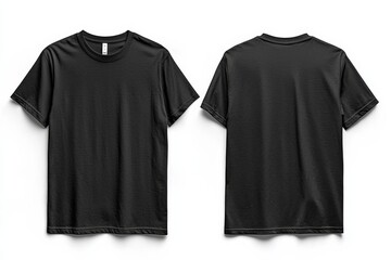 Black Tshirt Mockup Front and Back Isolated created with Generative AI