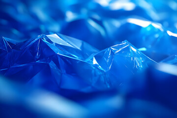 Wall Mural - Abstract Blue Crystal Background - Shiny, Reflective, and Geometric