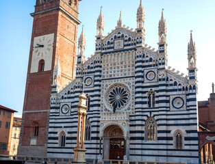 Façade of Monza Cathedral, founded in the vi century by the Longobard queen Teodolinda, whose famous Iron Crown is preserved in it