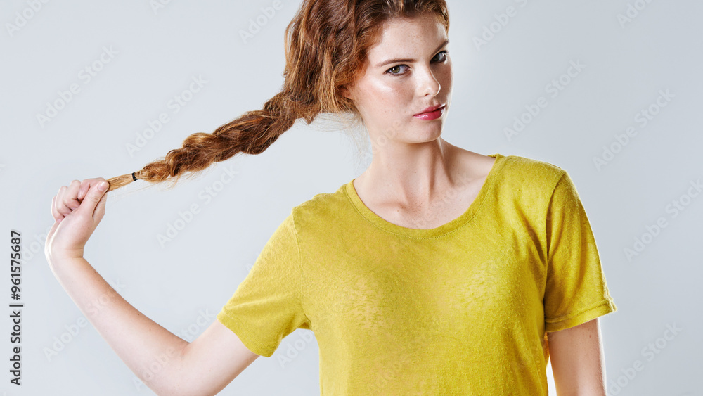 Portrait, braided hair and woman with confidence, texture and pride on ...