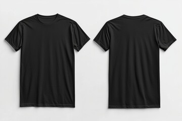 Black Tshirt Mockup Front and Back Isolated created with Generative AI