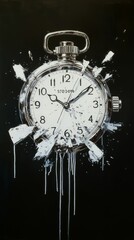 Wall Mural - Shattered Seconds, Stopwatch