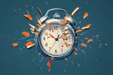 Canvas Print - Shattered Seconds, Stopwatch