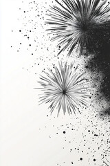 Wall Mural - illustration of fireworks on white background