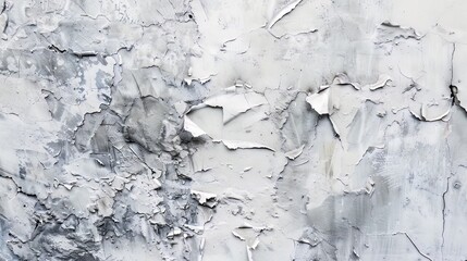 Peeling white paint texture on deteriorating wall surface