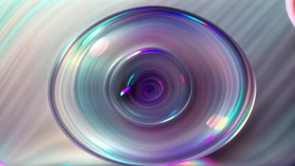 looped animation 3d glass background. floated iridescent bubble balls and drops on blue soapy liquid background. smooth fluid motion. holographic elements design. abstract seamless footage.