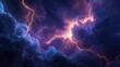 © arthit - Dramatic lightning illuminating the night sky, with the surrounding clouds glowing with the electric energy.