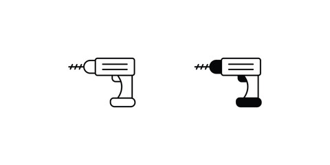 Wall Mural - drill set icon with white background vector stock illustration