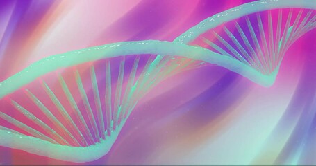 Sticker - DNA strand animation over colorful gradient background