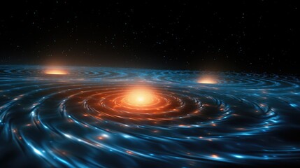 Wall Mural - a mesmerizing abstract background featuring swirling blue and orange waves, creating a sense of dept