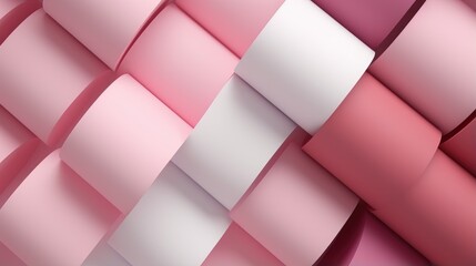 Wall Mural - a beautiful abstract background with overlapping pink and white paper shapes. the smooth curves and 