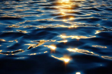 Golden Sunlight Reflecting on Rippling Water