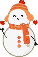 Wall Mural - Christmas Snowman Illustration