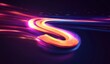 © Georgii - Dynamic light trail of vibrant colors creating an abstract swirl with bright neon effects and futuristic ambiance