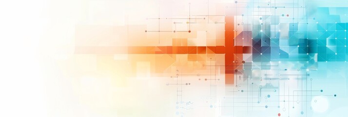 Wall Mural - Abstract medical cross shaped geometric banner. The concept of medicine and science. 
