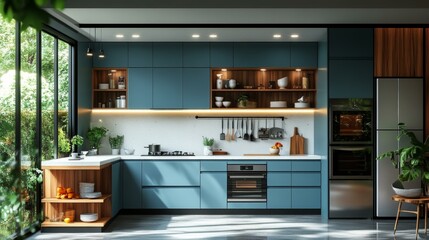 Wall Mural - Modern Kitchen with Open Concept Design