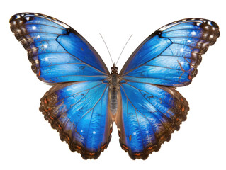 blue butterfly isolated on white or transparent png