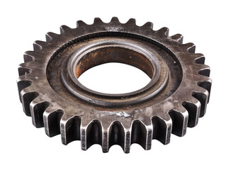 steel gear wheel isolated on white or transparent png