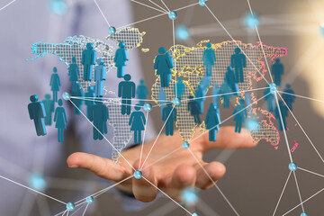 Wall Mural - the Global Network Of People global