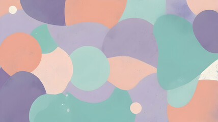 Wall Mural - Rough texture background merging different colors and shapes, Peach, Lavender, Mint