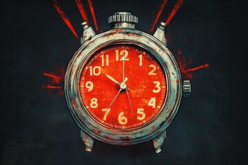 Canvas Print - Crimson Countdown, Stopwatch