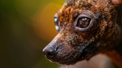 Poster -  A tight shot of a small dog's expressive eyes, surrounded by a softly blurred background