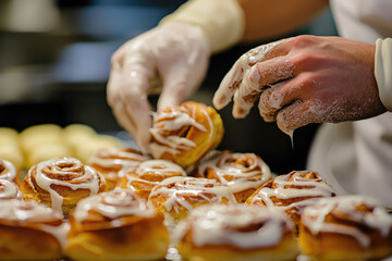 Freshly Baked Cinnamon Rolls, Drizzled with Creamy Glaze, Ready to Delight Your Senses!