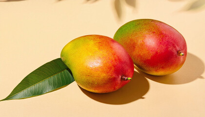 mangos with green leaf