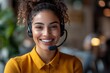 © Dzikrul Husnani - Friendly call center agent answering incoming calls with a headset, providing customer service remotely. Happy woman using her excellent communication skills to resolves customer issues, ai