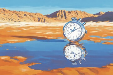 Wall Mural - Time Mirage, Stopwatch