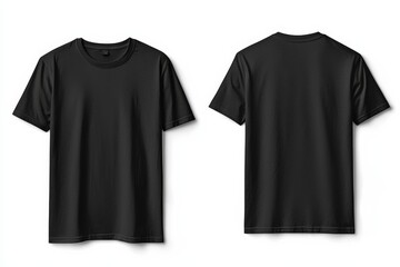 Black Tshirt Mockup Front and Back Isolated created with Generative AI