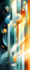 Wall Mural - Abstract Geometric Shapes with Planets and Stars.