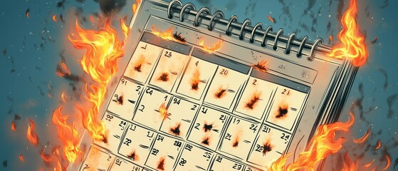 Canvas Print - Burning Days, Calendar