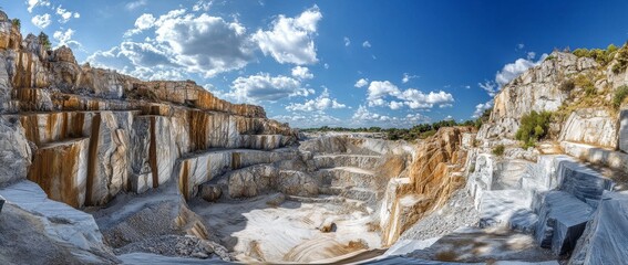 Granite quarry panorama mining stone