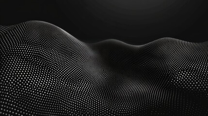 Wall Mural - A soothing halftone background design in black, featuring calming wave rhythms.