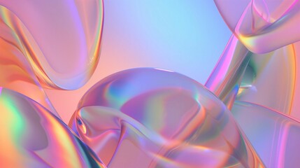 Colorful abstract shapes reflecting light in a vibrant gradient setting during a digital art composition