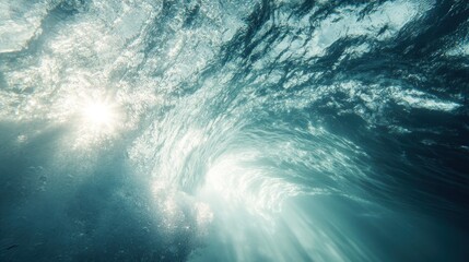 Canvas Print - Underwater Perspective of a Breaking Wave