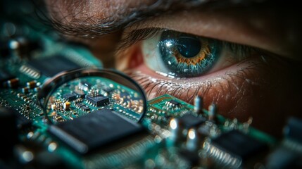 Poster - Eye Inspecting Circuit Board