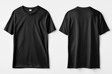 Black Tshirt Mockup Front and Back Isolated created with Generative AI