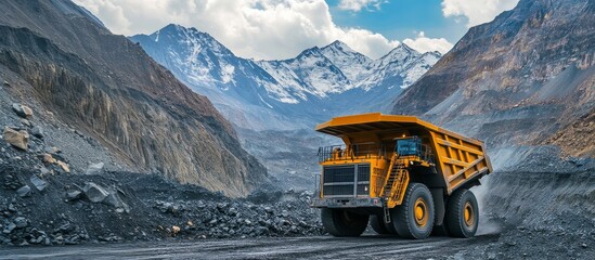 Wall Mural - Large quarry truck dump truck quarry mining mining iron ore mining gold diamond copper