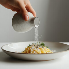 Canvas Print - Salting Pasta.