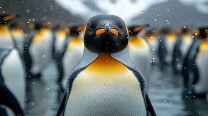 Canvas Print - King Penguin in the Snow