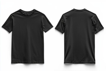 Black Tshirt Mockup Front and Back Isolated created with Generative AI