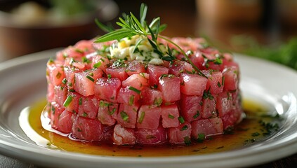 Canvas Print - Tuna Tartare with Rosemary