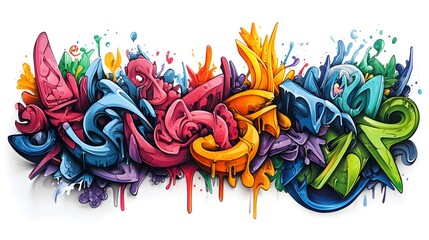 Wall Mural - colorful abstract graffiti art background
