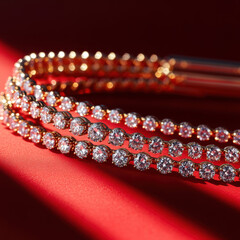 Sticker - Diamond Bracelet on Red.