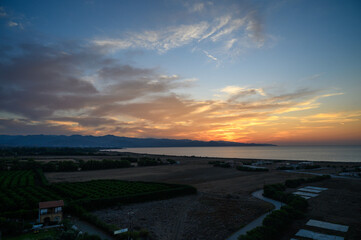 Wall Mural - sunset on the mediterranean sea island cyprus