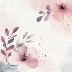 6. Elegant wedding template, watercolor floral background, minimalistic and clean, soft pastel tones, watercolor style