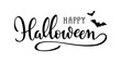 © maglyvi - Happy Halloween hand drawn lettering, text, handwritten font. Holiday decorative element for greeting card or banner design.